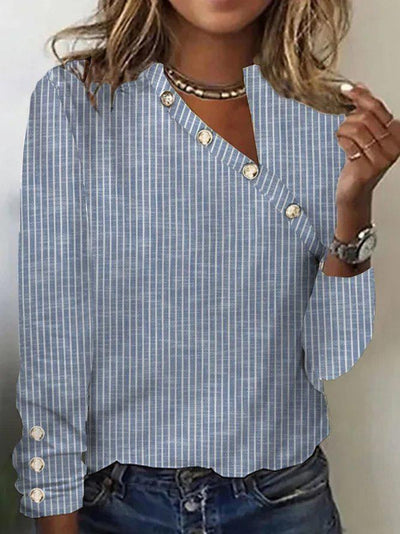 Chic Striped Long Sleeve Top