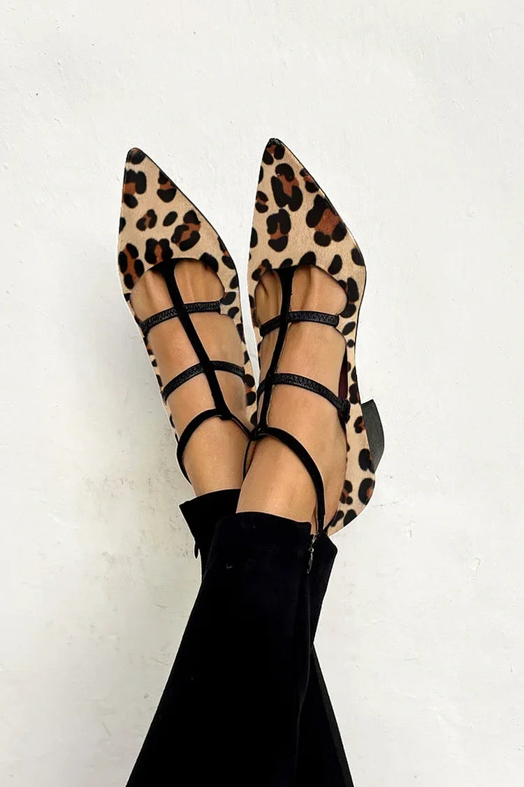 LUNA | Ballerina's met dierenprint en bandjes