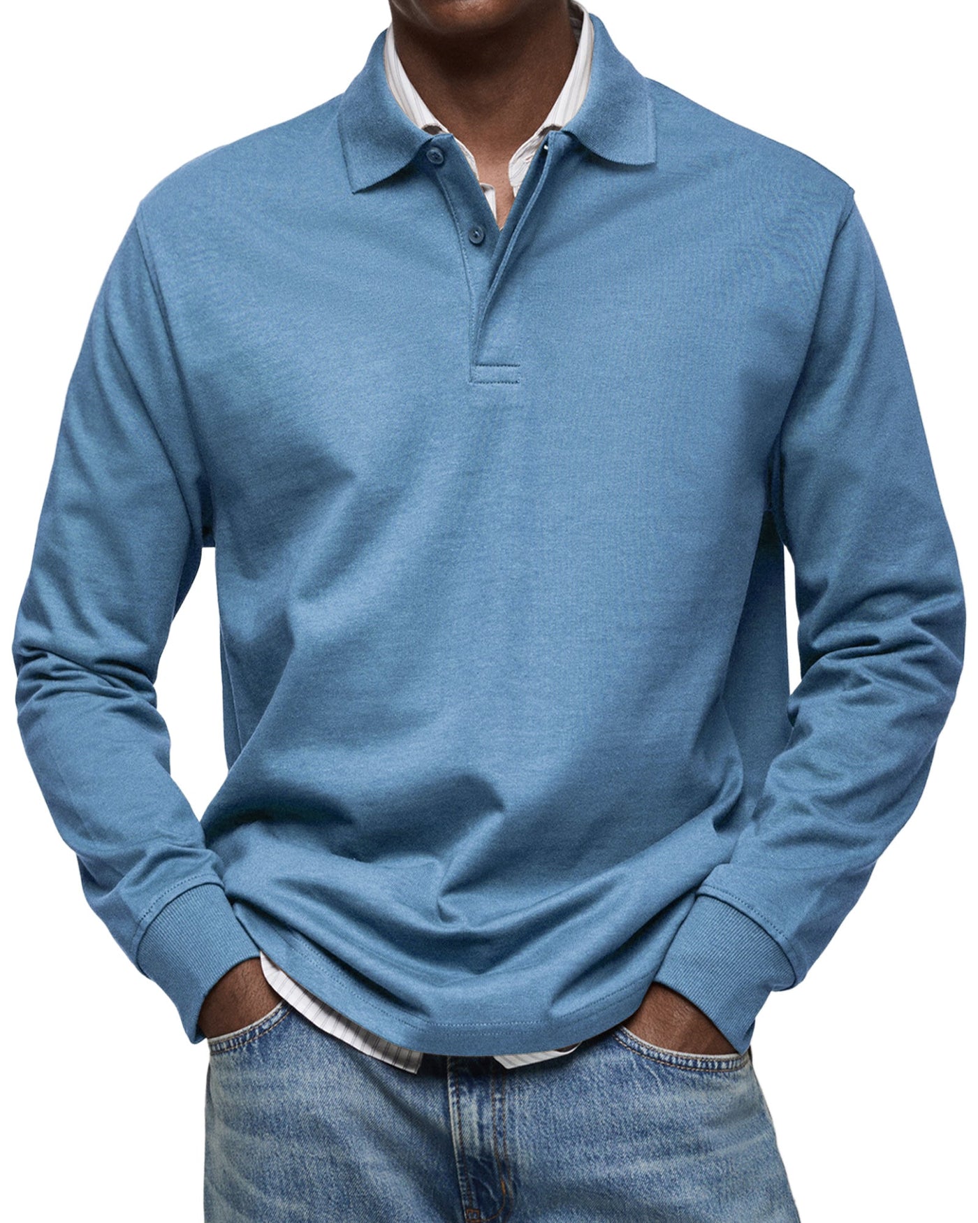Van der Hulst™ | Casual Poloshirt met Lange Mouwen