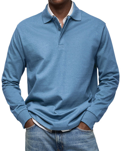 Van der Hulst™ | Casual Poloshirt met Lange Mouwen