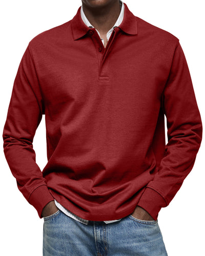 Van der Hulst™ | Casual Poloshirt met Lange Mouwen