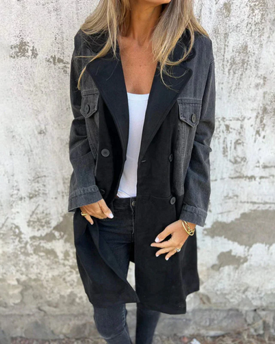 Marites - Classic Denim & Camel Trench Coat