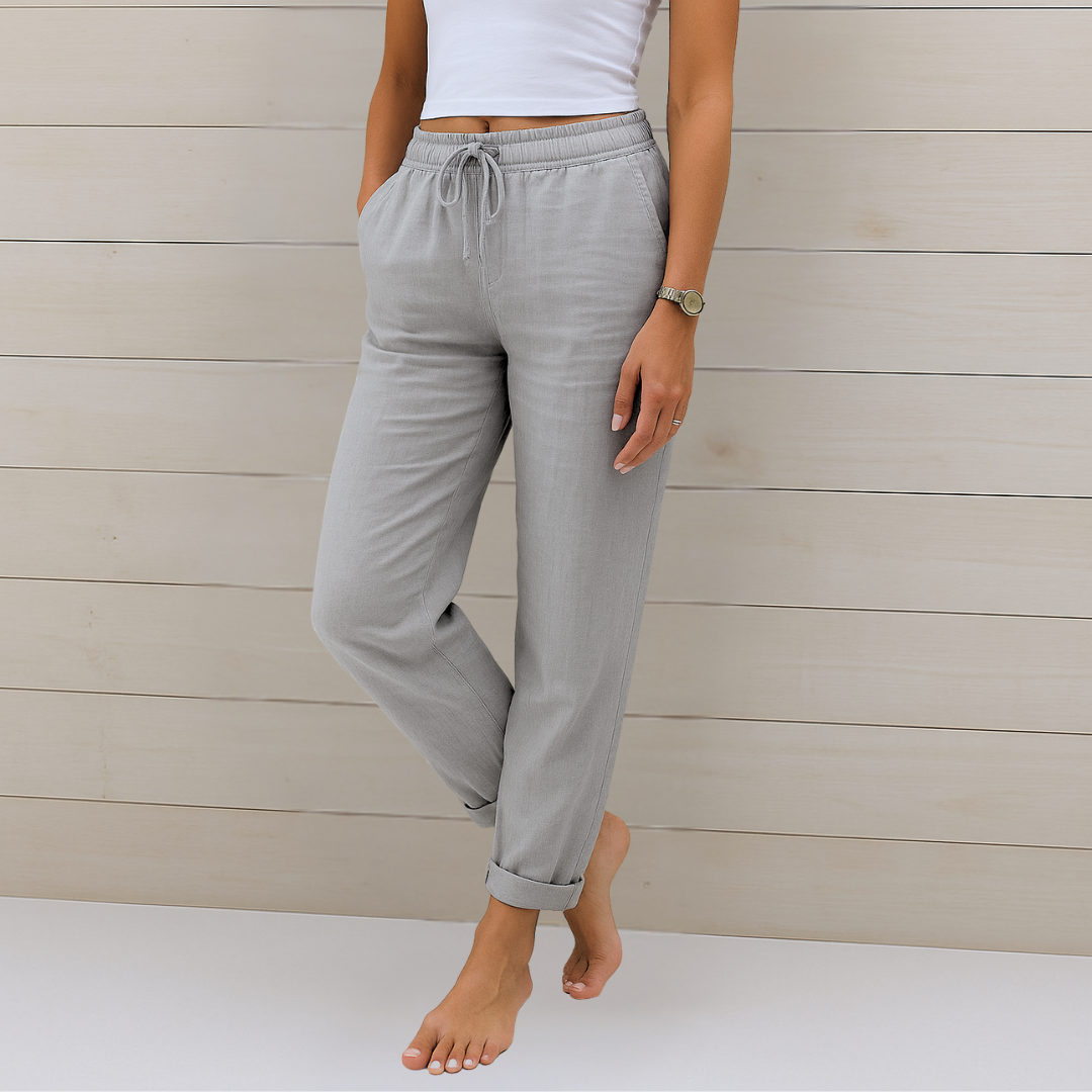Van der Hulst ™ | Luxe linnen stretchbroek met ademend comfort