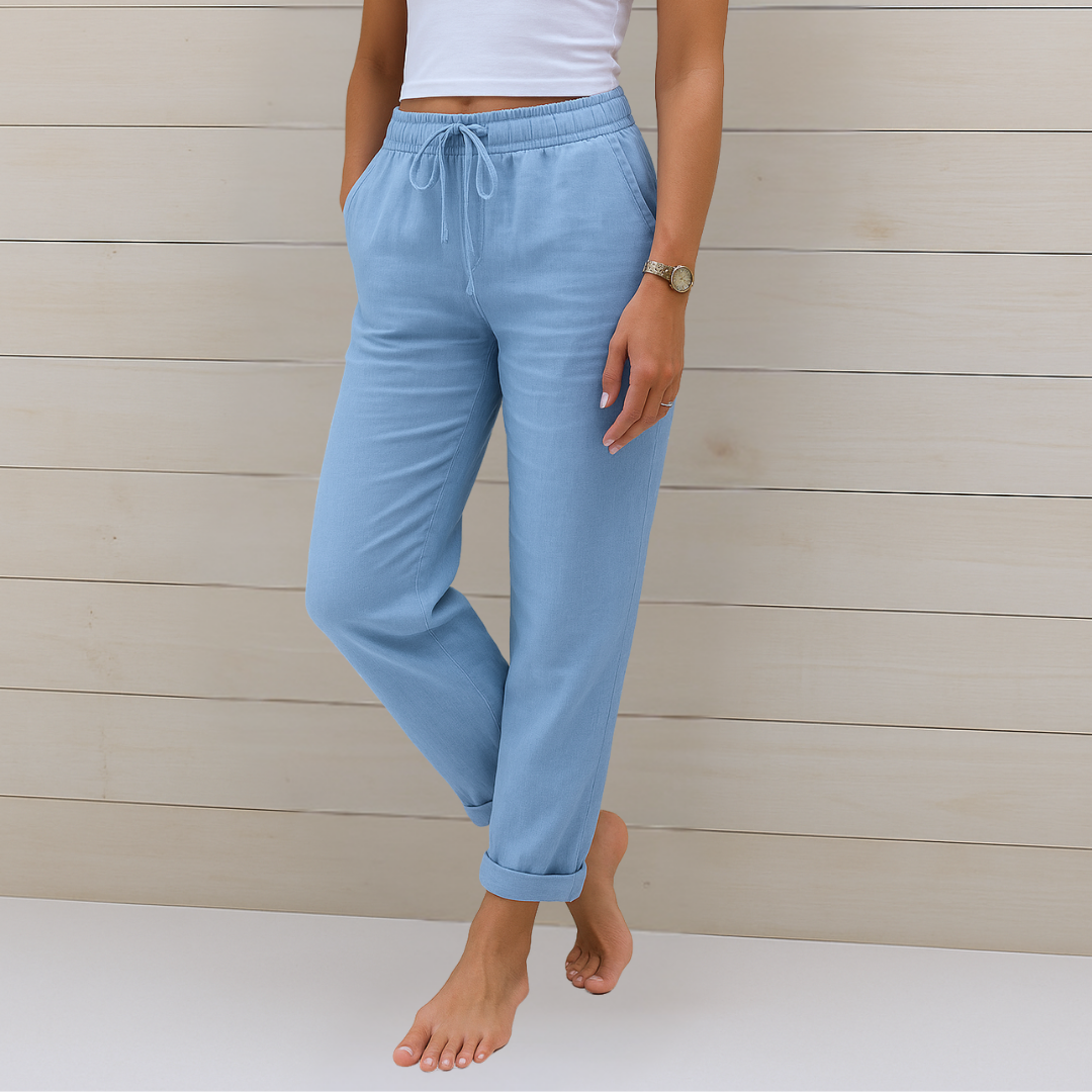 Van der Hulst ™ | Luxe linnen stretchbroek met ademend comfort