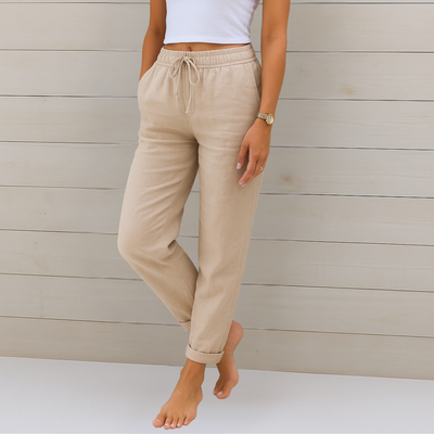 Van der Hulst ™ | Luxe linnen stretchbroek met ademend comfort