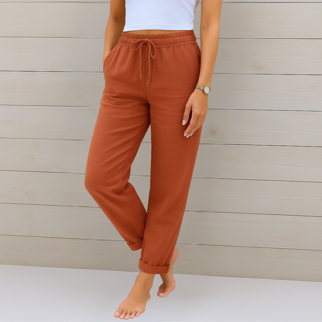 Van der Hulst ™ | Luxe linnen stretchbroek met ademend comfort