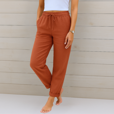 Van der Hulst ™ | Luxe linnen stretchbroek met ademend comfort