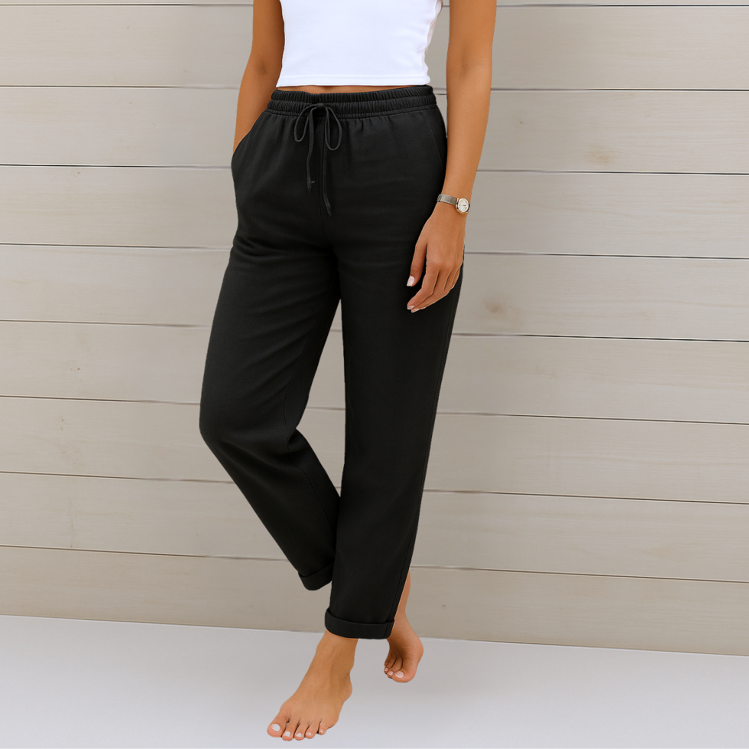 Van der Hulst ™ | Luxe linnen stretchbroek met ademend comfort
