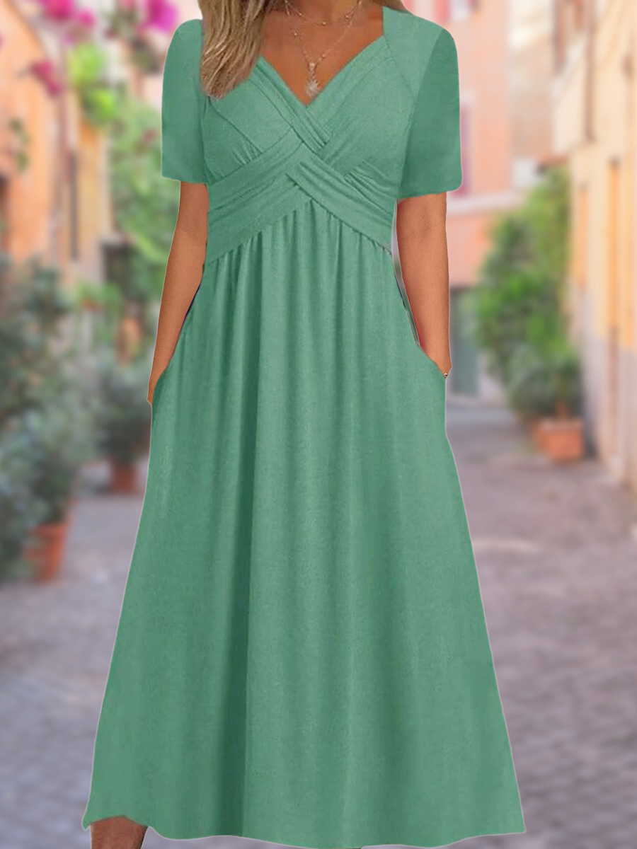 Aria Comfortable V-Neck Dress