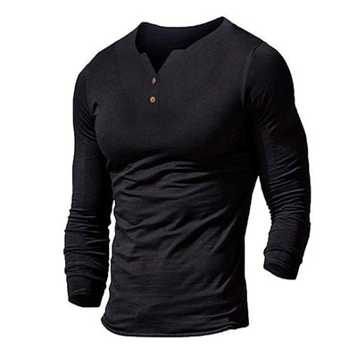 Men's Solid Colour Long Sleeve T-Shirt