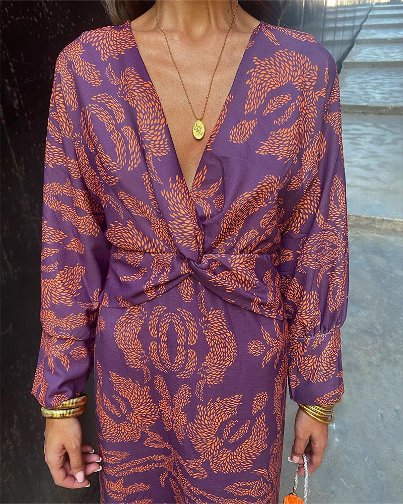 Eline | Elegante Vintage Jurk met Lange Mouwen
