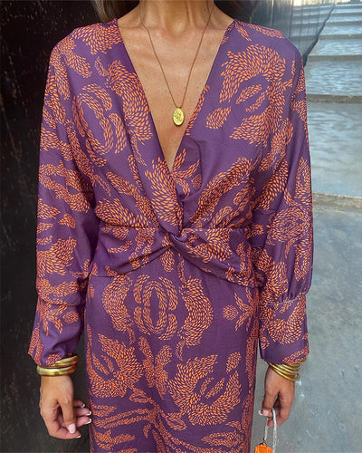 Eline | Elegante Vintage Jurk met Lange Mouwen