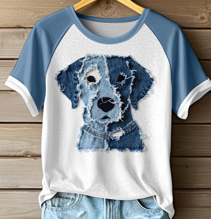 Van der Hulst™ | Zomers T-shirt met denimlook voor dames
