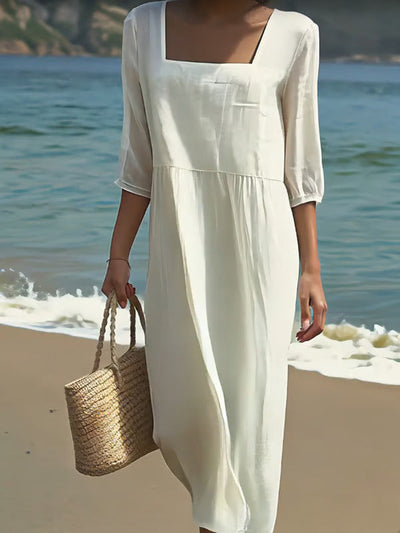 Lunelle – Elegante linnen jurk
