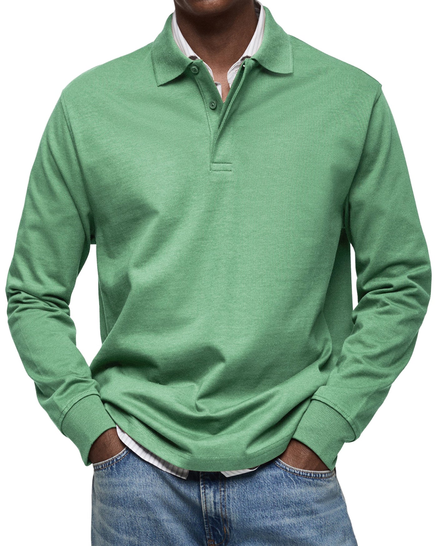 Van der Hulst™ | Casual Poloshirt met Lange Mouwen