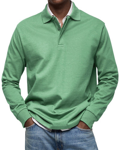 Van der Hulst™ | Casual Poloshirt met Lange Mouwen