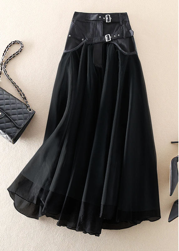 French Grey Tulle Skirt – Patchwork Detail