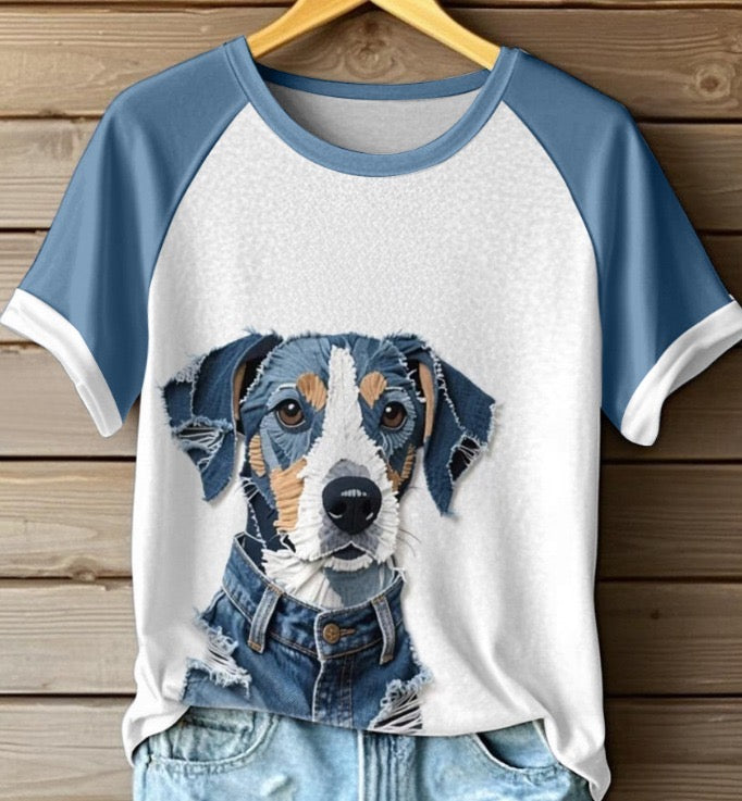Van der Hulst™ | Zomers T-shirt met denimlook voor dames