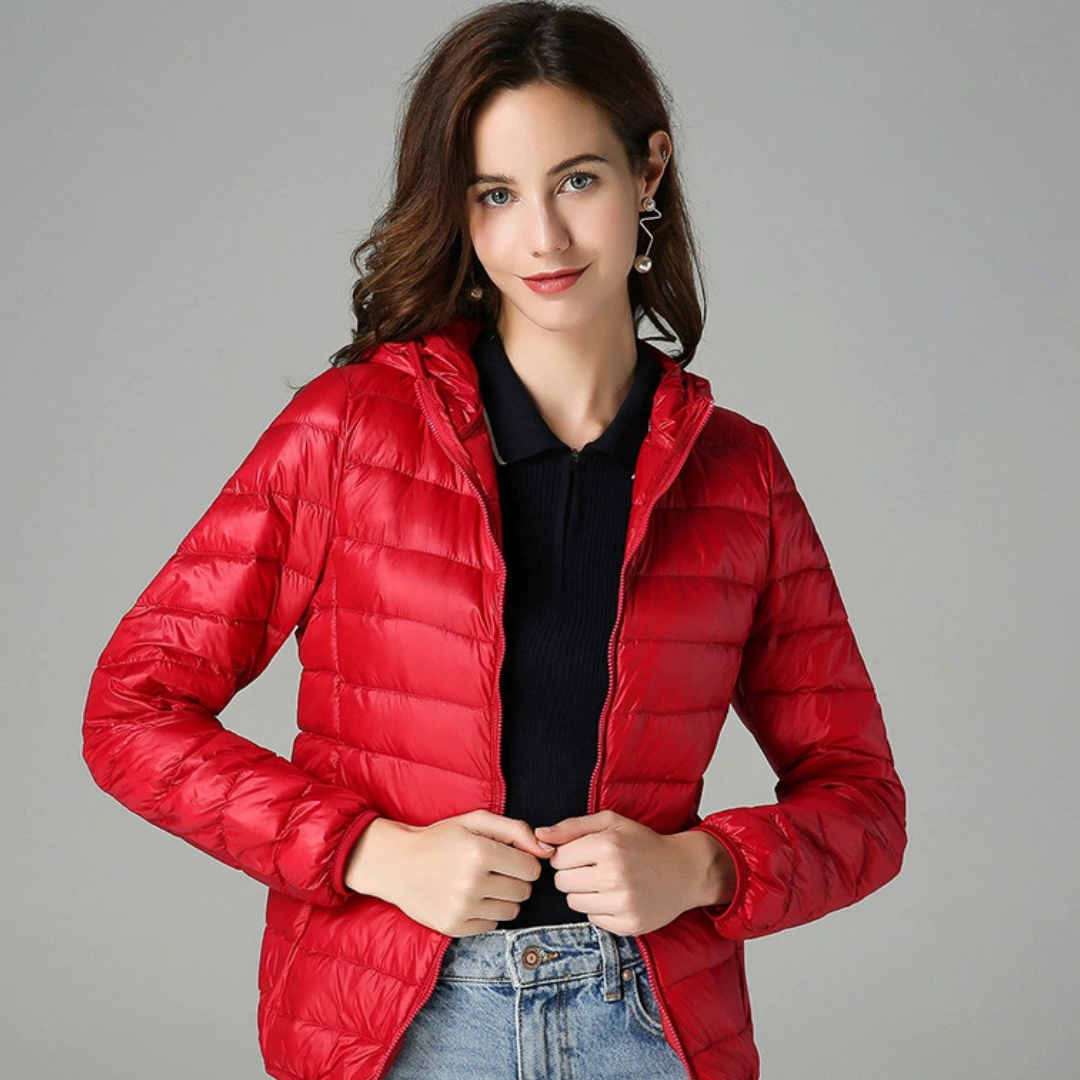 Dagmar Quilted Mid-Season Jacket | Red