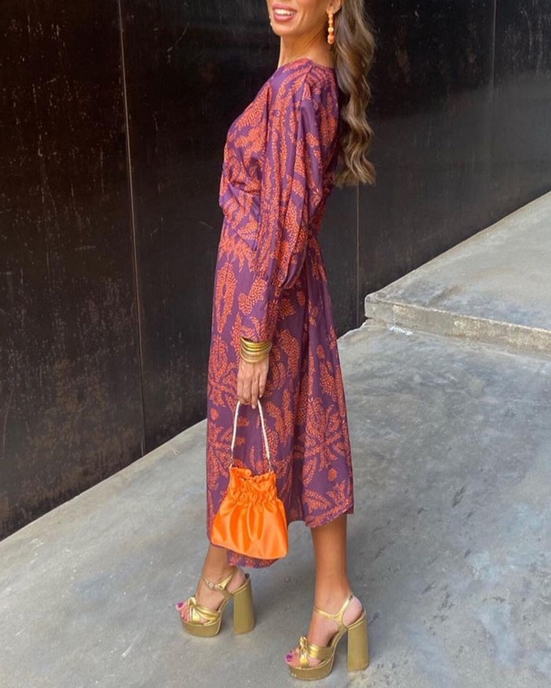 Eline | Elegante Vintage Jurk met Lange Mouwen