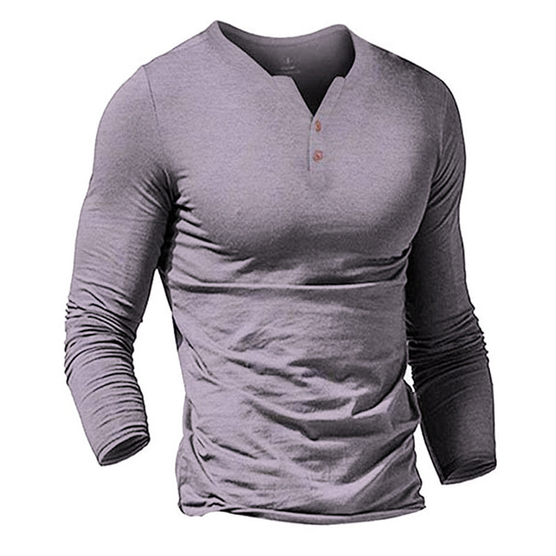 Men's Solid Colour Long Sleeve T-Shirt
