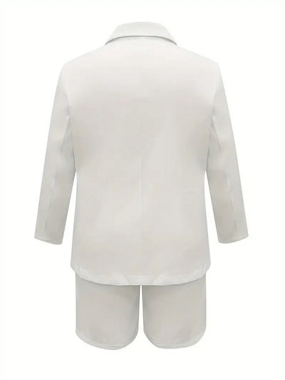 Long Sleeve Two-Piece Set – Relaxed Coat & Shorts
