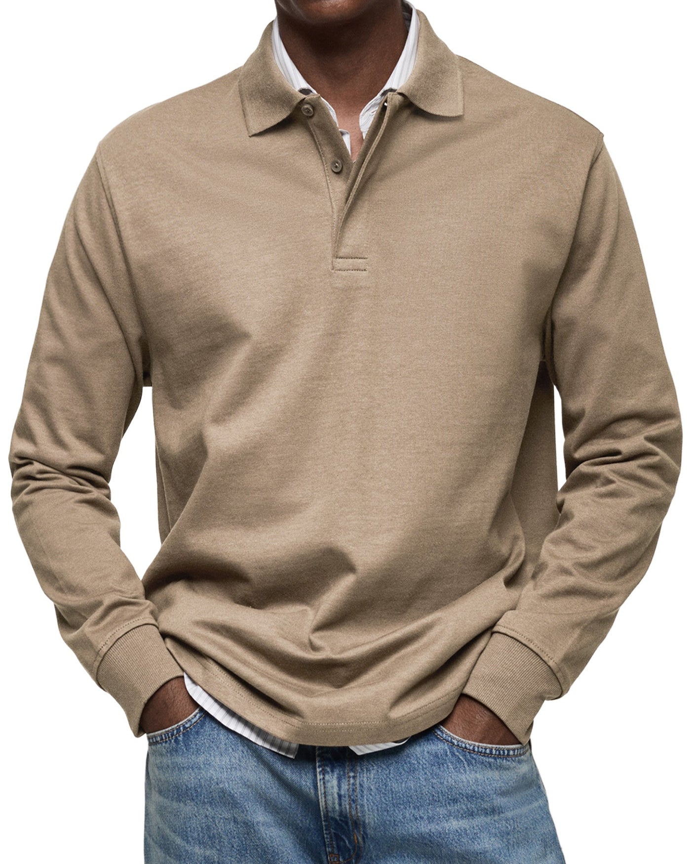 Van der Hulst™ | Casual Poloshirt met Lange Mouwen