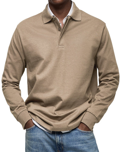 Van der Hulst™ | Casual Poloshirt met Lange Mouwen