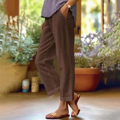 Loose Fit Cotton Linen Trousers