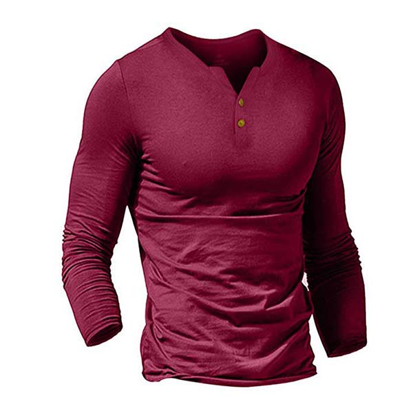 Men's Solid Colour Long Sleeve T-Shirt