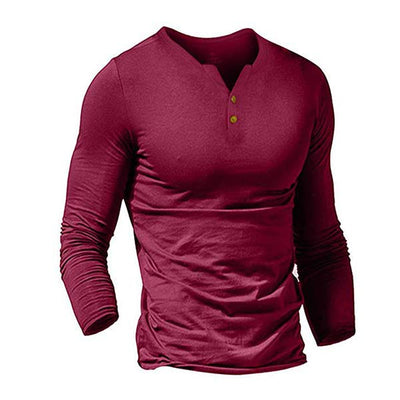 Men's Solid Colour Long Sleeve T-Shirt