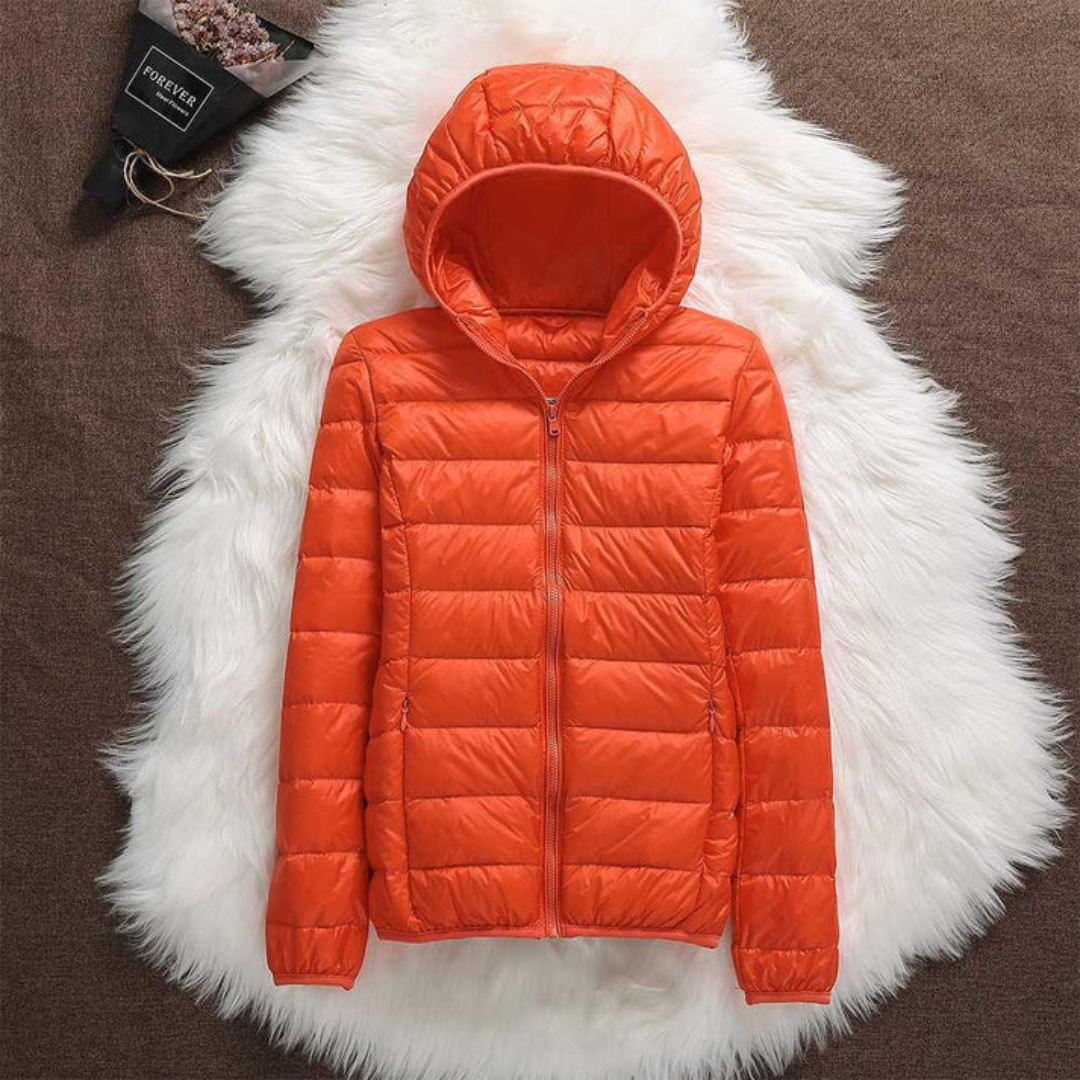 Dagmar Quilted Mid-Season Jacket | Orange