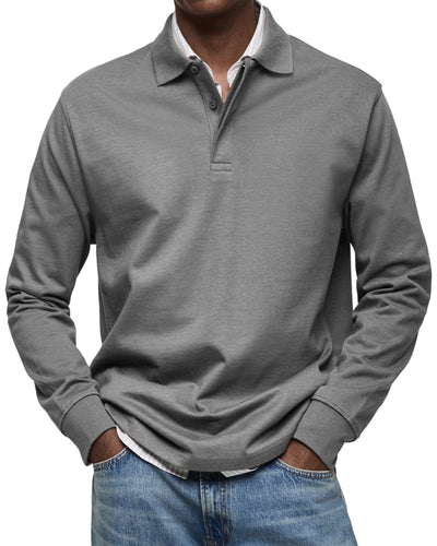 Van der Hulst™ | Casual Poloshirt met Lange Mouwen