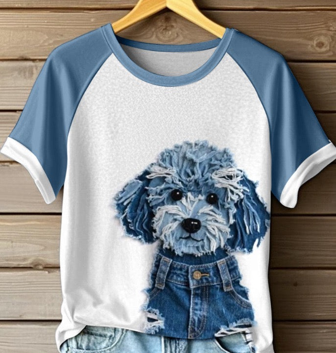 Van der Hulst™ | Zomers T-shirt met denimlook voor dames
