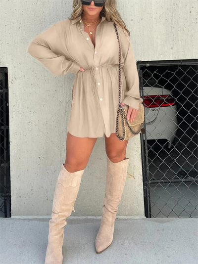 Jessica Satin Shirt Playsuit