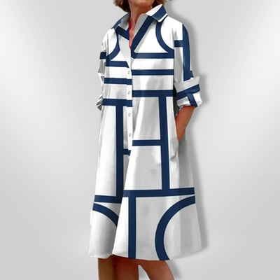 Helen™ | Midi-jurk met geometrisch patroon
