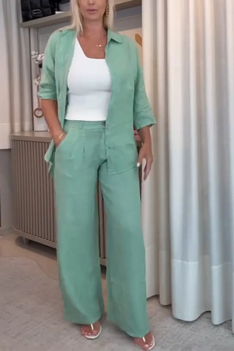 Linen-Blend Two-Piece Set