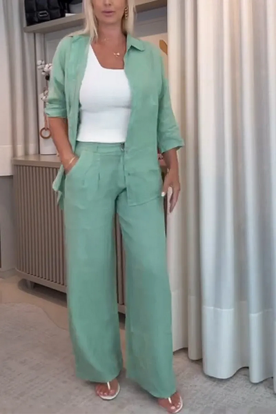 Linen-Blend Two-Piece Set