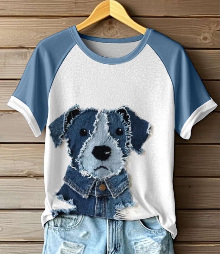 Van der Hulst™ | Zomers T-shirt met denimlook voor dames