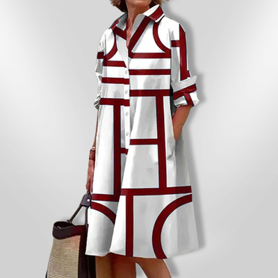 Helen™ | Midi-jurk met geometrisch patroon