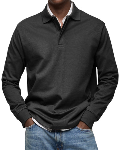 Van der Hulst™ | Casual Poloshirt met Lange Mouwen