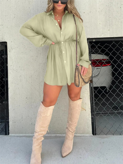 Jessica Satin Shirt Playsuit