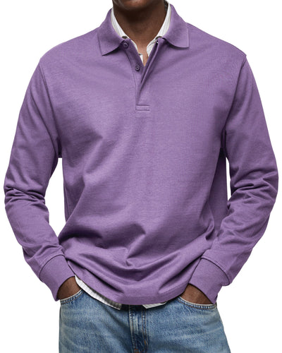 Van der Hulst™ | Casual Poloshirt met Lange Mouwen
