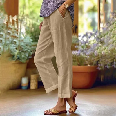 Loose Fit Cotton Linen Trousers