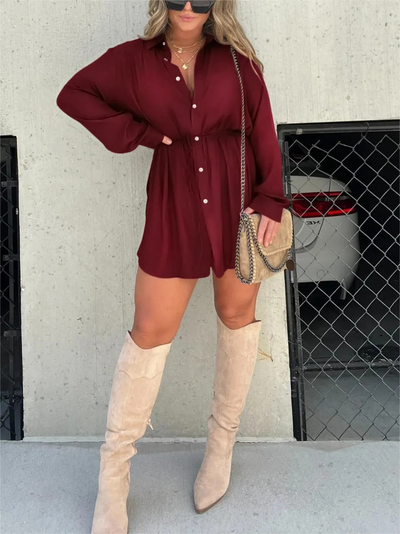 Jessica Satin Shirt Playsuit