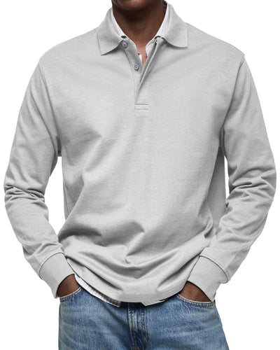 Van der Hulst™ | Casual Poloshirt met Lange Mouwen