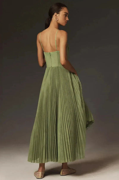 Claire – Pleated Tulle Dress with Asymmetric Drape