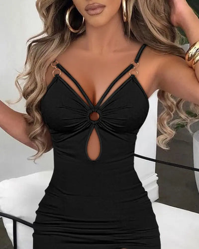 Isla Hollow-Out Bodycon Maxi Dress