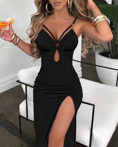 Isla Hollow-Out Bodycon Maxi Dress