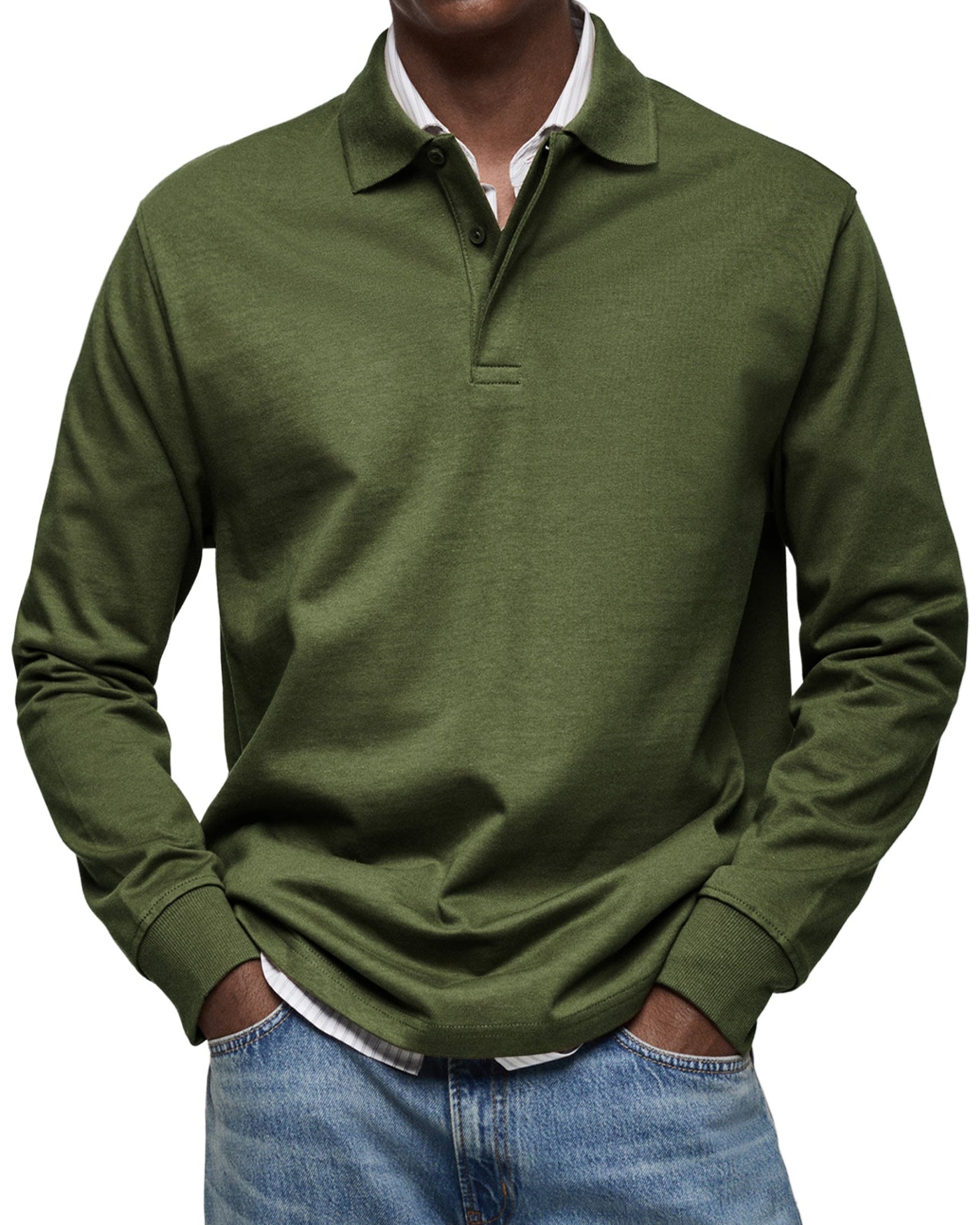 Van der Hulst™ | Casual Poloshirt met Lange Mouwen